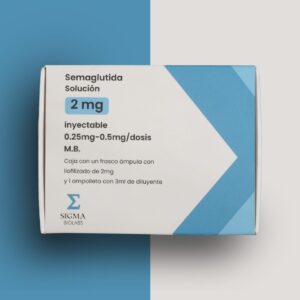 Semaglutide vial and packaging for appetite and weight-loss support.
